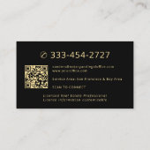 Makelaar zwart goud foto QR-code Visitekaartje (Achterkant)