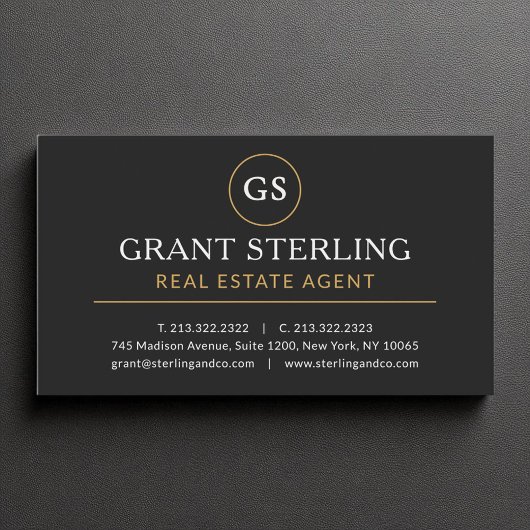 Makelaar Zwart Goud Luxe Modern Elegant Visitekaartje