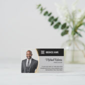 Makelaardij Consultant Gold Glitter Foto Visitekaartje (Staand voorkant)