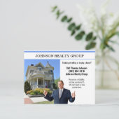 Makelaardij Direct Mail Modern Blue Stripe Briefkaart (Staand voorkant)