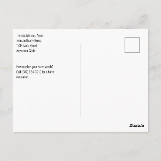Makelaardij Direct Mail Modern Blue Stripe Briefkaart (Achterkant)