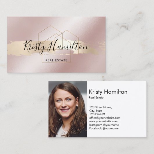 makelaardiste in onroerend goed visitekaartje (Voorkant / Achterkant)