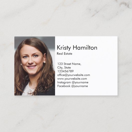 makelaardiste in onroerend goed visitekaartje (Achterkant)