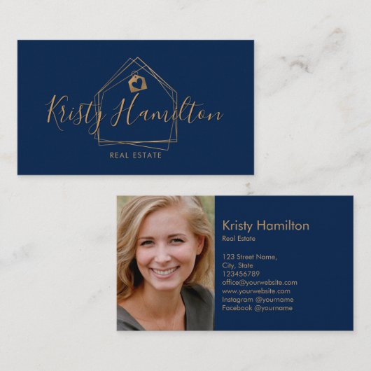 makelaardiste in onroerend goed visitekaartje (Voorkant / Achterkant)