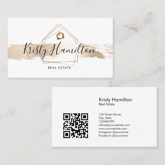 makelaardivisie onroerend goed makelaar qr code visitekaartje (Voorkant / Achterkant)