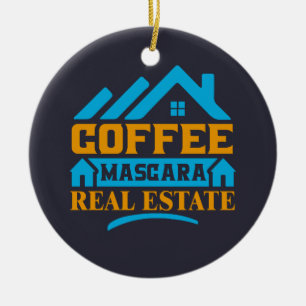 makelaarscadeau Koffie Mascara Vastgoed Keramisch Ornament