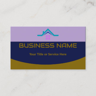 Makelaarshuis Dak Logo Modern Navyblauw Visitekaartje