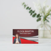 makelaarskantoor | rood metallic visitekaartje (Staand voorkant)