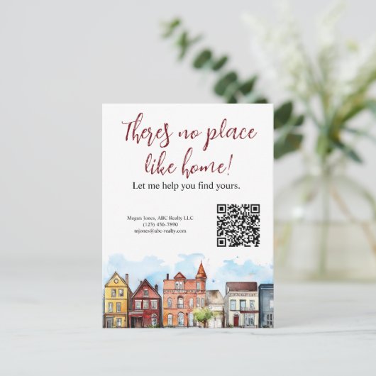 Makelaarspostkaart voor marketing van onroerend go briefkaart (Staand voorkant)