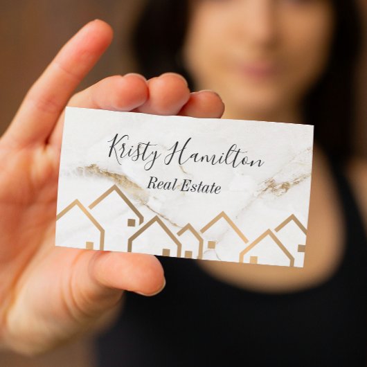 makelaarster voor onroerend goed visitekaartje