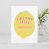Maken van Lemonade Party Uitnodiging - Magenta (Staand voorkant)