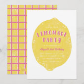 Maken van Lemonade Party Uitnodiging - Magenta (Voorkant / Achterkant)