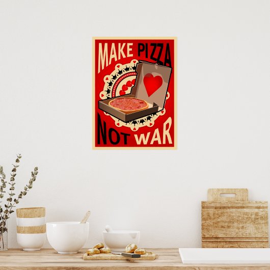 MAKEN VAN PIZZA NIET POSTER VAN DE OORLOG (Keuken)