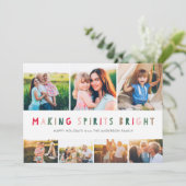 Maken van spirits Bright Collage Holiday 7 Fotokaa Feestdagenkaart (Staand voorkant)