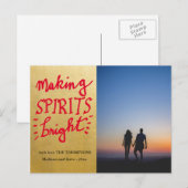 Maken van spirits Bright Red Script Gold Foil | Fo Briefkaart (Voorkant / Achterkant)