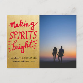 Maken van spirits Bright Red Script Gold Foil | Fo Briefkaart