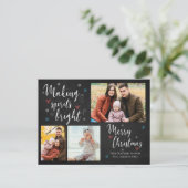 Maken van spirits Helderheid 3 Foto Collage Kerstm Feestdagenkaart (Staand voorkant)