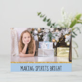 Maken van spirits met heldere foto kerstfeestdag K Feestdagenkaart (Staand voorkant)