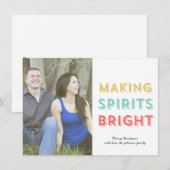Maken van spirits met heldere kerstfotokaart feestdagenkaart (Voorkant / Achterkant)