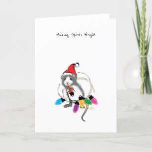 Maken van spirits met heldere kerstmuis feestdagen kaart