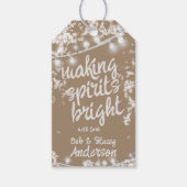 Maken van spirits met heldere, witte kerstverlicht cadeaulabel (Voorkant)