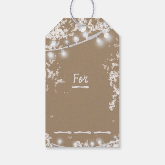 Maken van spirits met heldere, witte kerstverlicht cadeaulabel (Achterkant)