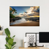 Makena Beach Cove Sunset Poster (Thuiskantoor)