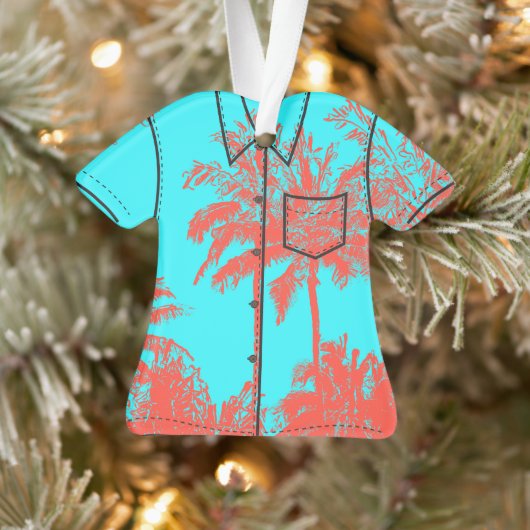 Makena Beach Hawaiian Schets met palmbomen Aloha-s Ornament (Boom)