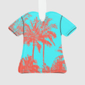 Makena Beach Hawaiian Schets met palmbomen Aloha-s Ornament (achterkant)