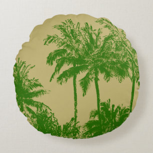 Makena Beach Hawaiian Scheve Palmen Omkeerbaar Rond Kussen