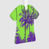 Makena Beach Hawaiian Sketchy Palms Aloha Shirt Ornament (voorkant)