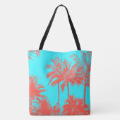 Makena Beach Hawaiian Sketchy Palms Beach Bag Tote Bag (Achterkant)