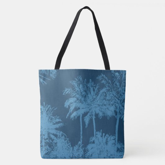 Makena Beach Hawaiian Sketchy Palms Beach Bag Tote Bag (Voorkant)