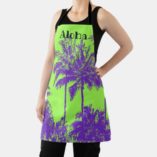 Makena Beach Hawaiian Sketchy Palms - Limoen Schort (Insitu)