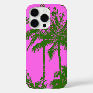Makena Beach Hawaiian Sketchy Palms Magenta iPhone 16 Pro Hoesje