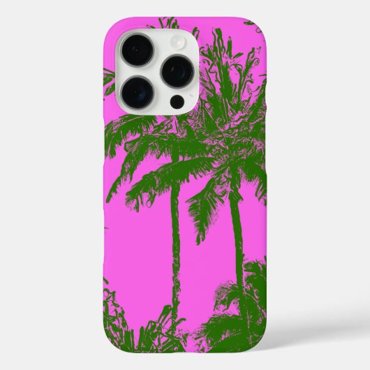 Makena Beach Hawaiian Sketchy Palms Magenta Case-Mate iPhone Case (Achterkant)