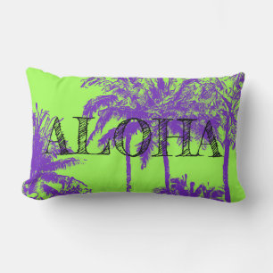 Makena Beach Hawaiian Sketchy Palms Reversible Kussen