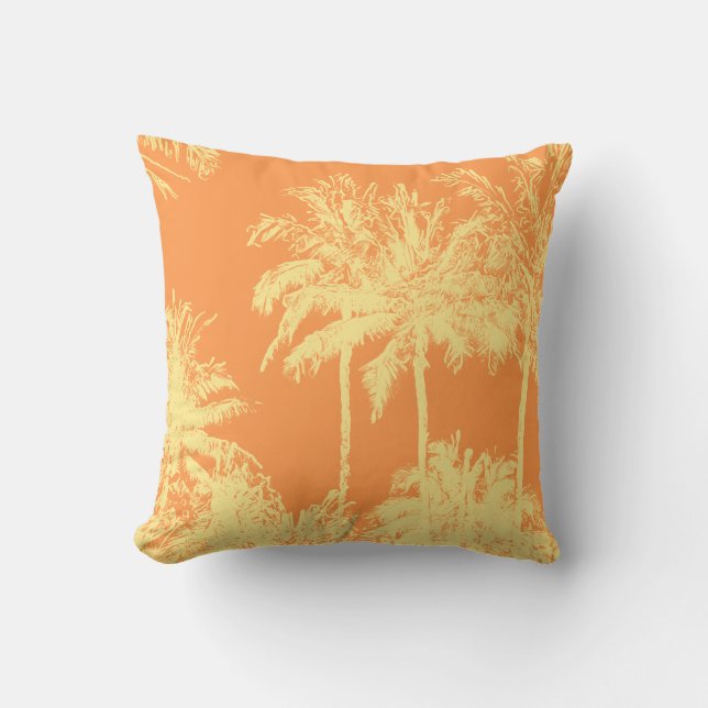 Makena Beach Hawaiian Sketchy Palms Reversible Kussen (Voorkant)