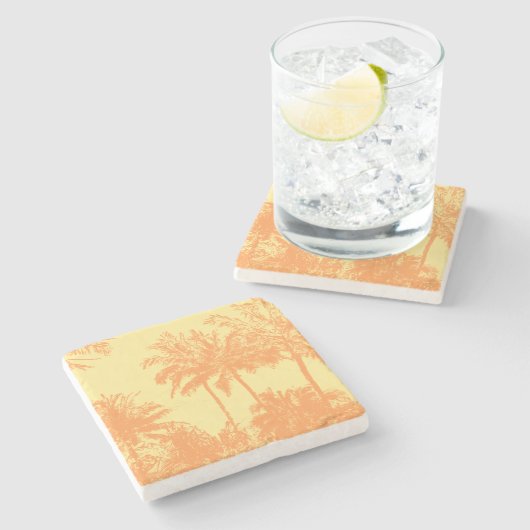 Makena Beach Hawaiian Sketchy Palms Stenen Onderzetter (Zijkant)