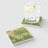 Makena Beach Hawaiian Sketchy Palms Stenen Onderzetter (Zijkant)