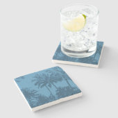 Makena Beach Hawaiian Sketchy Palms Stenen Onderzetter (Zijkant)