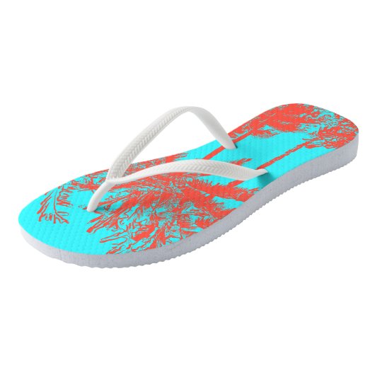 Makena Beach Hawaiian Sketchy Palms Teenslippers (Schuin)