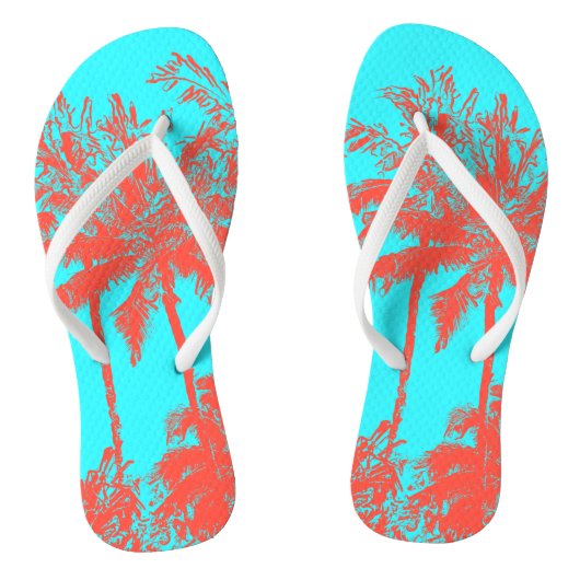 Makena Beach Hawaiian Sketchy Palms Teenslippers (Voetbed)