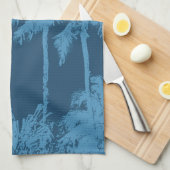 Makena Beach Hawaiian Sketchy Palms Theedoek (Quarter Fold)