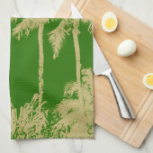 Makena Beach Hawaiian Sketchy Palms Theedoek (Quarter Fold)