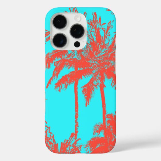 Makena Beach Hawaiian Sketchy Palms Turquoise Case-Mate iPhone Case (Achterkant)