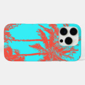 Makena Beach Hawaiian Sketchy Palms Turquoise Case-Mate iPhone Case (Achterkant (horizontaal))