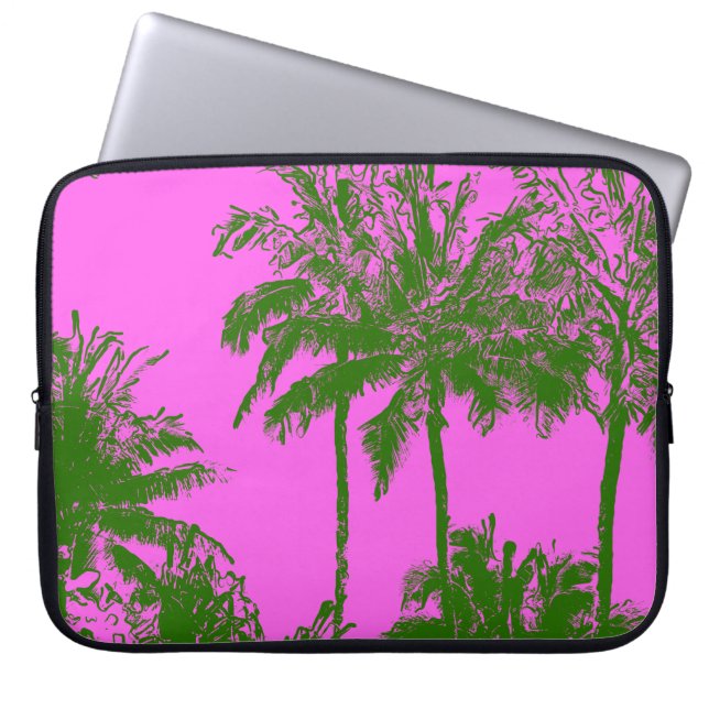 Makena Beach Hawaiian Sketchy Palms Wetsuit Laptop Sleeve (Voorkant)