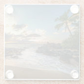 Makena Beach | Makena Cove Glazen Onderzetter (Achterkant)