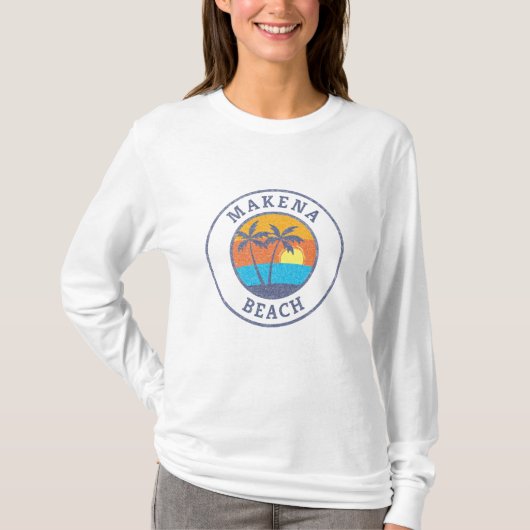 Makena Beach, Maui Faded Classic Style T-shirt (Voorkant)